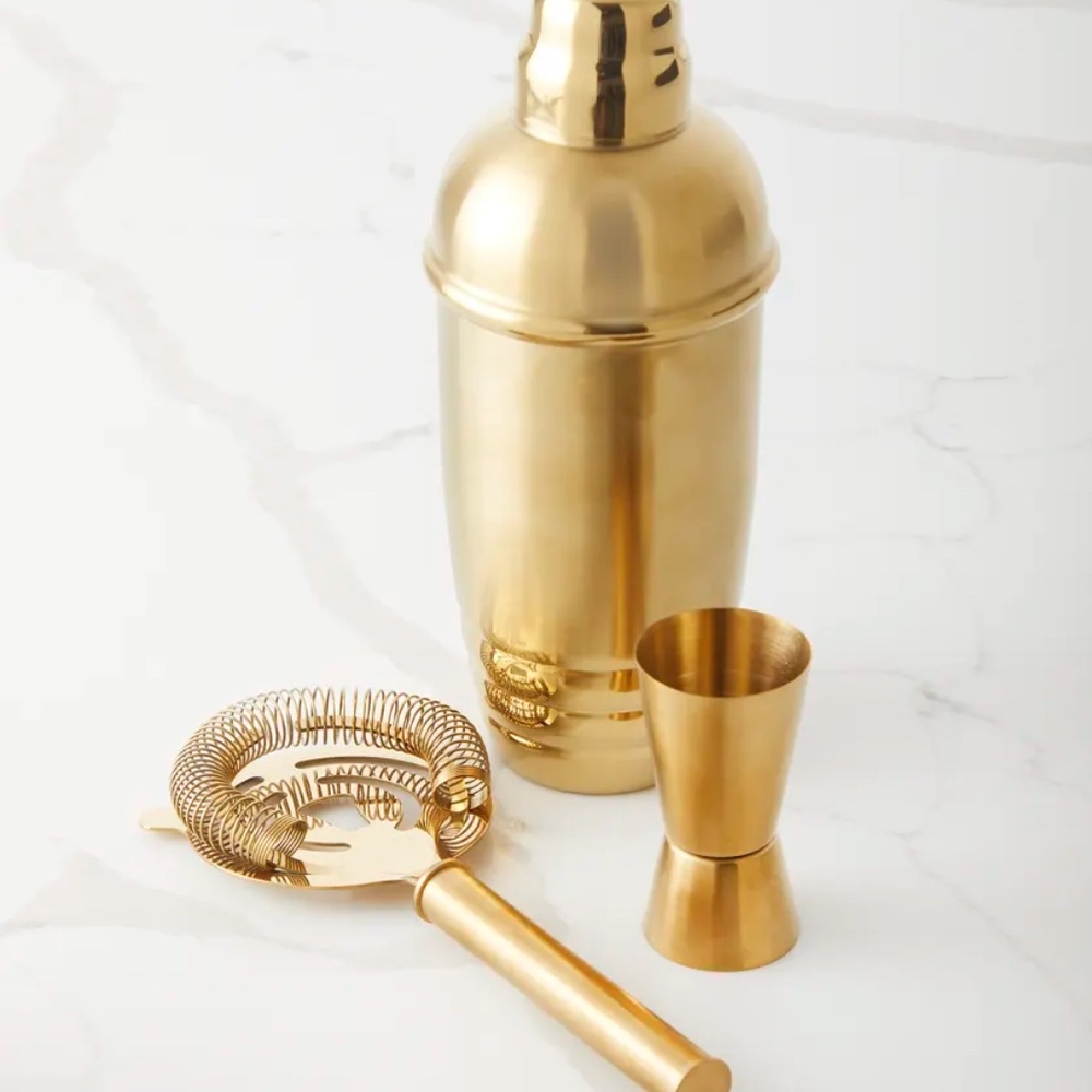 New Lenox Tuscany Classics Gold Cocktail Shaker set